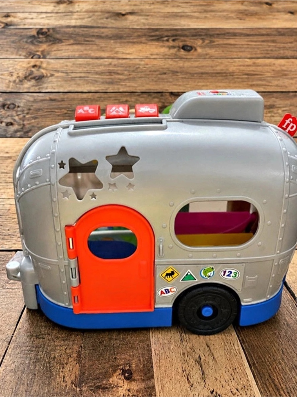 Fisher-Price Little People Light-Up Learning Camper Gray & Red